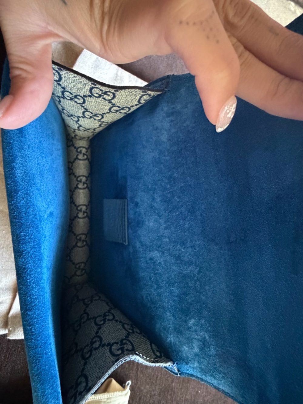 Gucci Floral GG Supreme Blue Teal Shoulder Bag - Picture 7 of 10